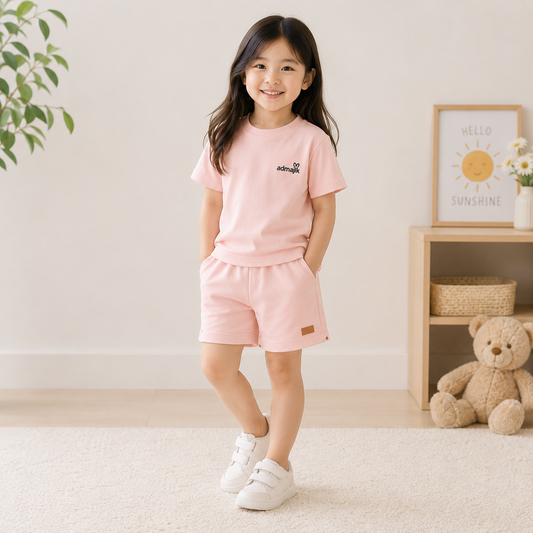 Blush Pink Summer Shorts Set - view 2