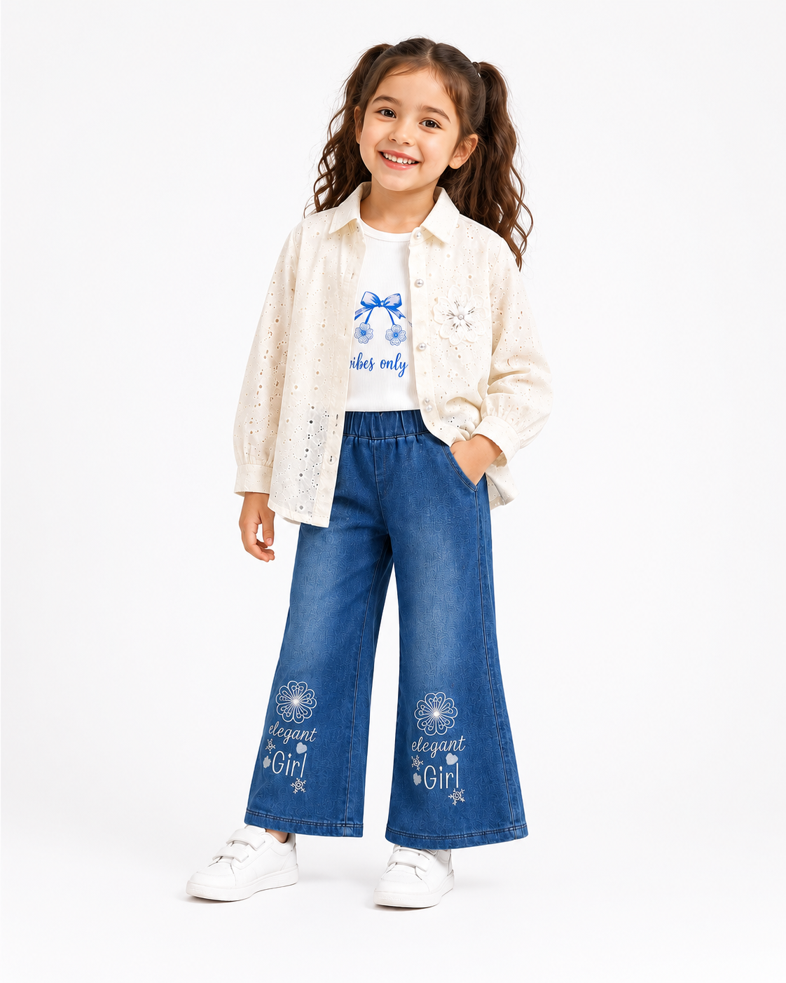 Elegant Girl Denim 3-Piece Set - view 2