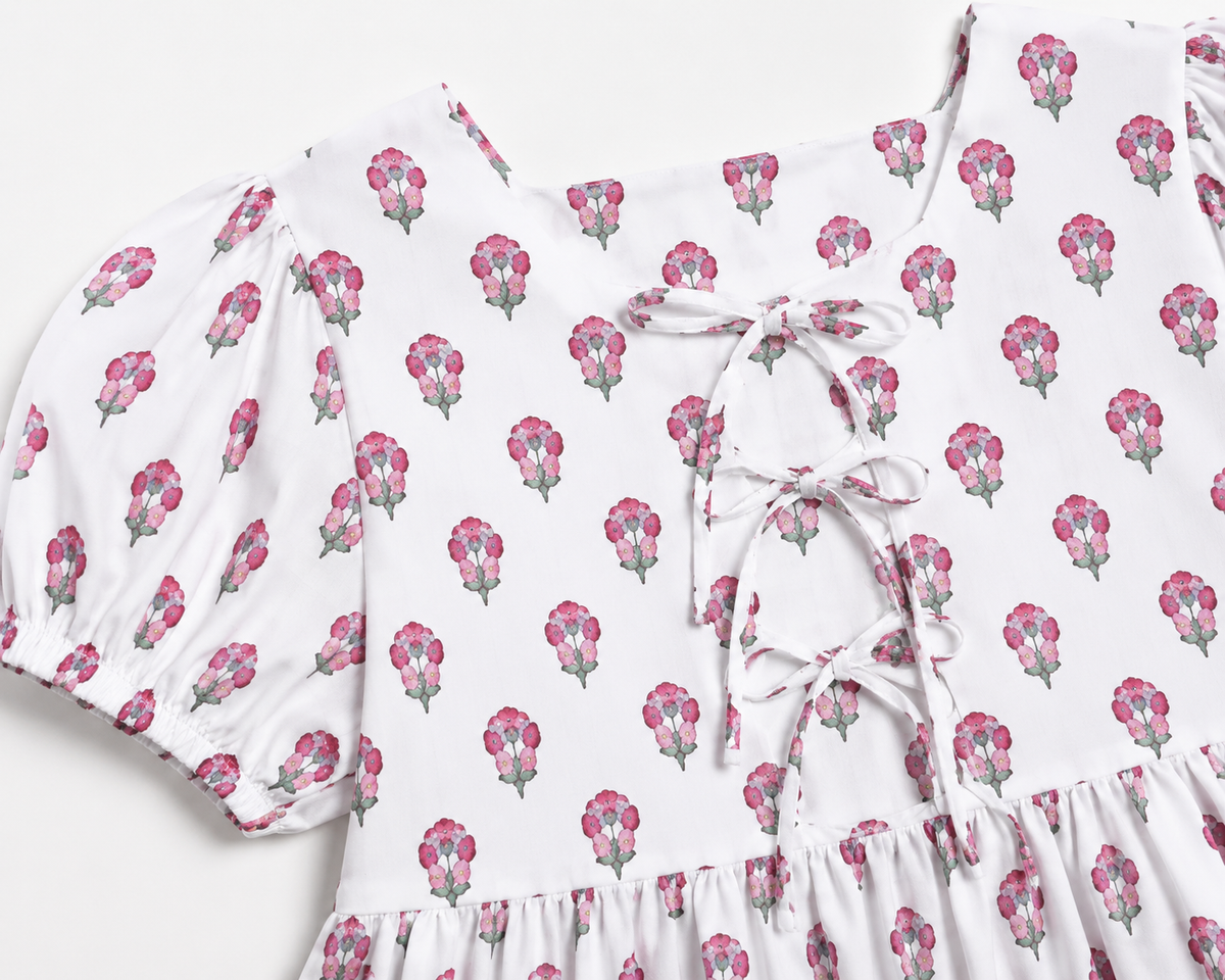 Rosebud Puff Sleeve Dress - view 3