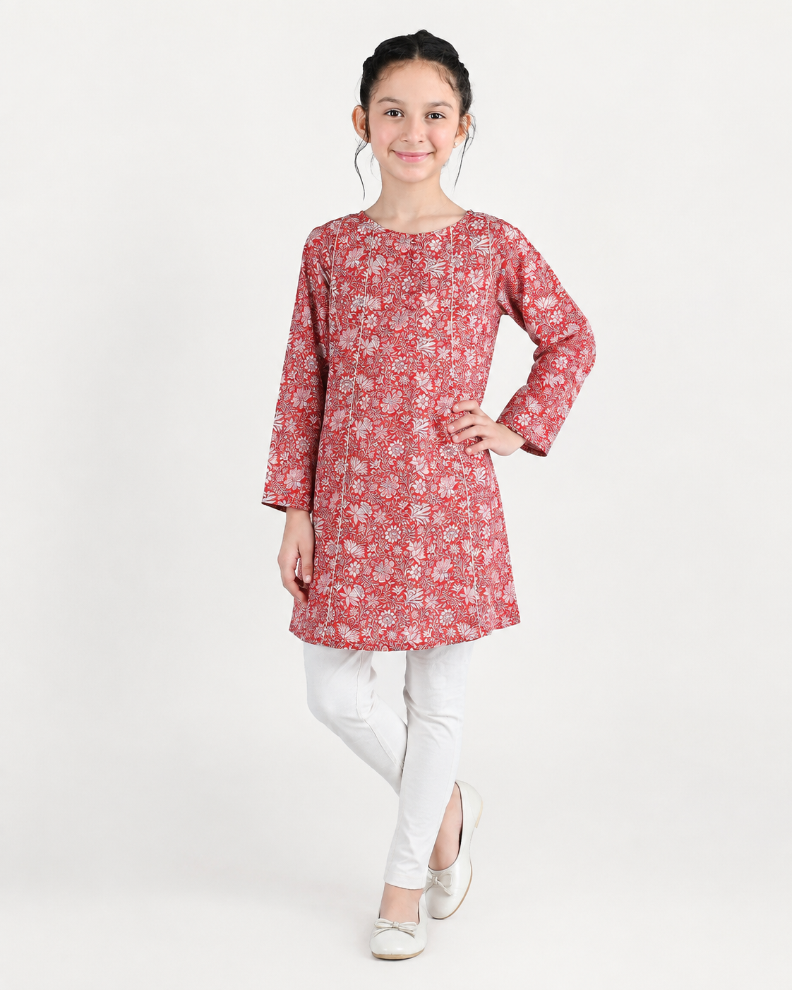 Scarlet Bloom Kurta & Leggings Set - view 2