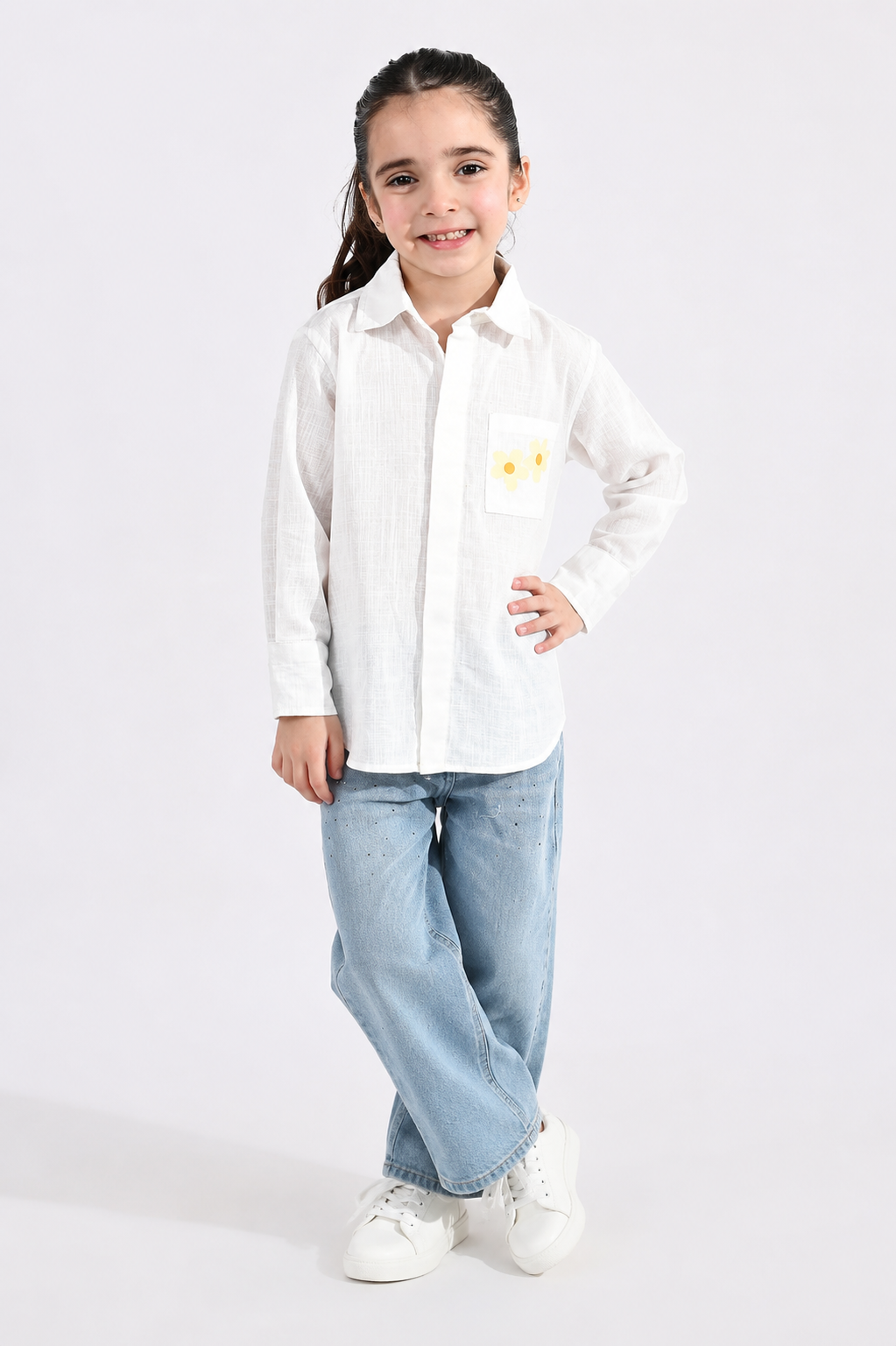 Daisy Pocket Shirt & Denim Jogger Set - view 2