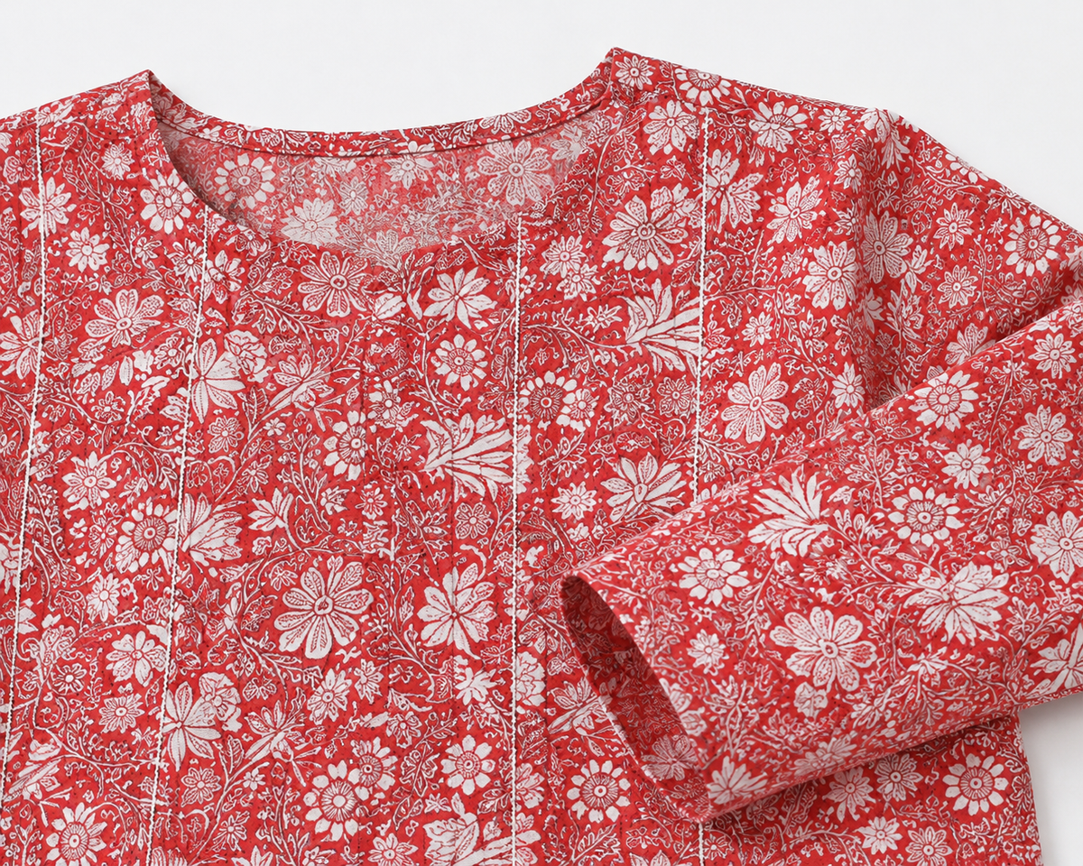 Scarlet Bloom Kurta & Leggings Set - view 4