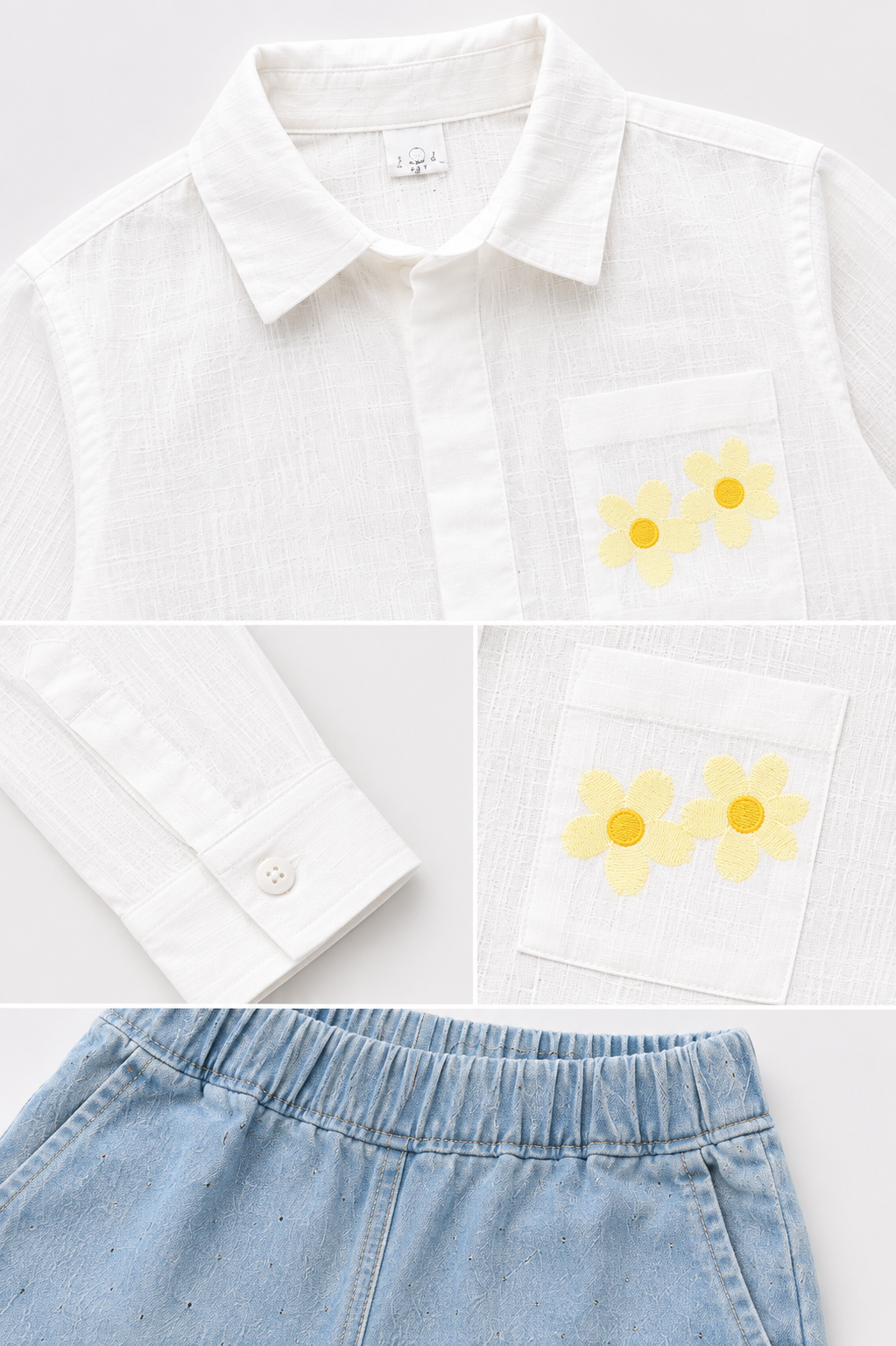 Daisy Pocket Shirt & Denim Jogger Set - view 4