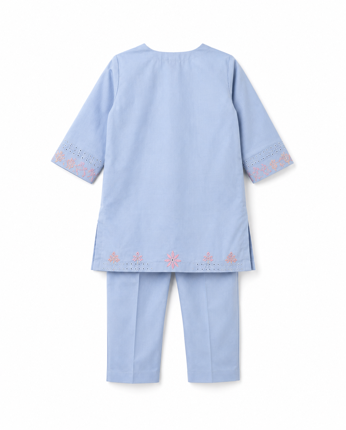 Periwinkle Embroidered Kurta Set - view 3